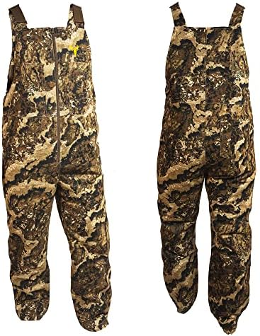 HOT SHOT Men’s Insulated Camo Bib, Ultra-Quiet Adjustable Overalls, Cold Weather Hunting Coveralls for Men