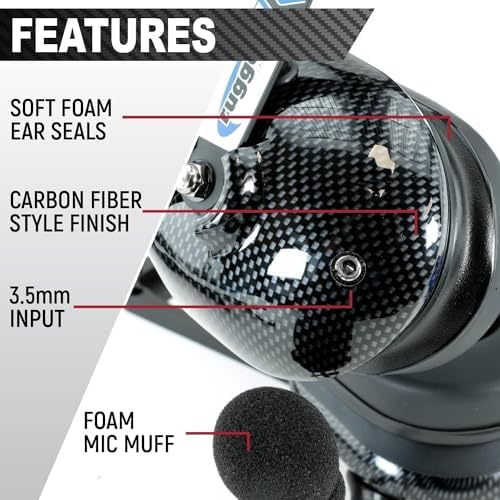 Rugged Radios H41 Behind-the-Head Racing & Industrial Headset | 24dB NRR with Dynamic Noise-Canceling Mic, Clear Hear Speakers, Volume Control
