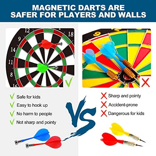 Dart Board - 12pcs Magnetic Darts - Excellent Indoor Game and Party Games