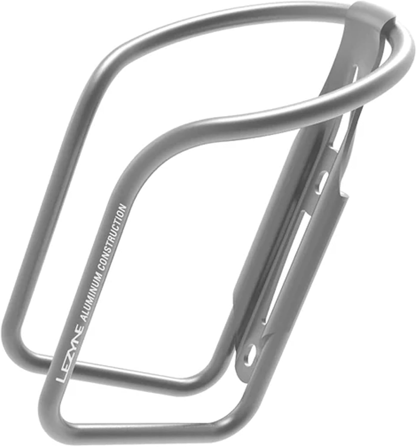 LEZYNE Power Cage Bike Water Bottle Holder | Hollow Tube Design, Secure Wrap-Around Retention, Large Easy-Access Opening & Welded Base Construction, Silver
