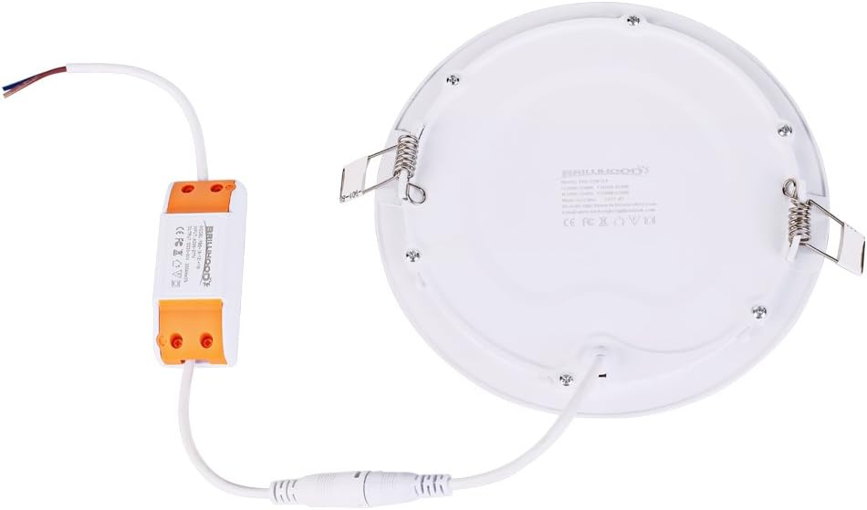 12W 6-inch Ultra-Thin Round LED Recessed Ceiling Panel Down Light with Driver, 1,000 Lumens, 80W Incandescent Equivalent, Home, Office, Commercial Lighting - Pack of 10, 6000K Cool White