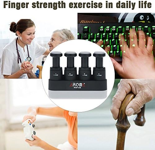 Finger Strengthener, 4 Tension Adjustable Hand Grip Exerciser Ergonomic Silicone Trainer for Guitar, Piano, Trigger Finger Training