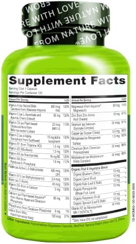 NATURELO One Daily Multivitamin for Women 50+ (Iron Free) - Menopause Support for Women Over 50 - Whole Food Supplement - Non-GMO - No Soy - 60 Capsules - 2 Month Supply | Energy Support, Whole Food Daily Women Multivitamin Supplement, Nourish Hair/Skin/…