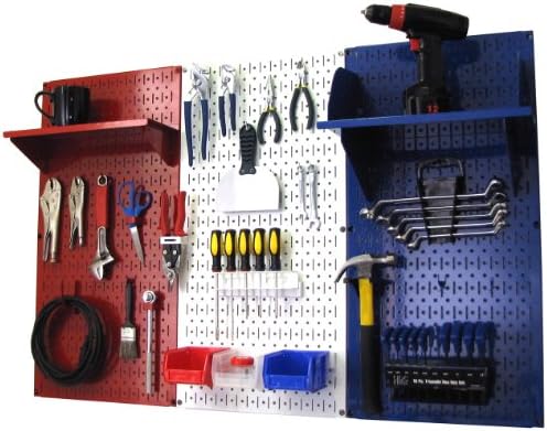 Wall Control Patriot Pegboard Organizer American Made 4ft Metal Pegboard Tool Storage Kit Made in The USA