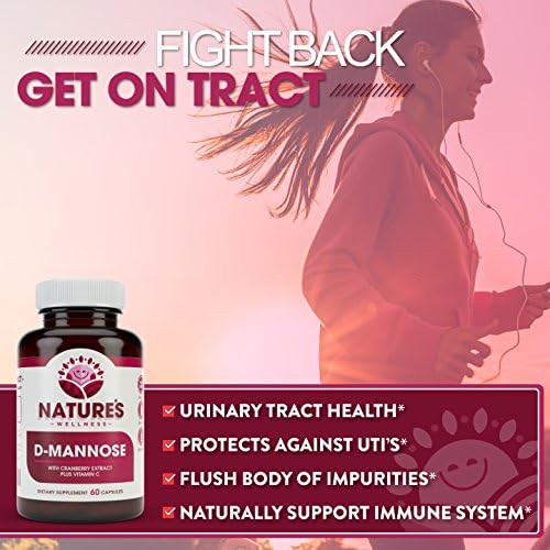 D MANNOSE with Cranberry Extract & Vitamin C - Urinary Tract UT Cleanse & Bladder Health - Protects Against Urinary Tract Infections UTI - Natural