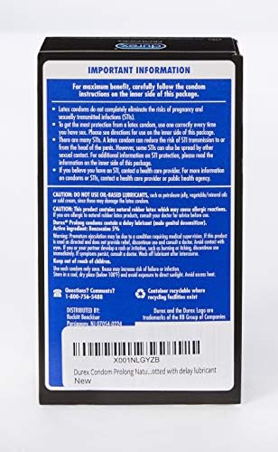 Durex Prolong Condoms with Delay Lubricant, Ribbed & Dotted Condoms for Men, 12 Count