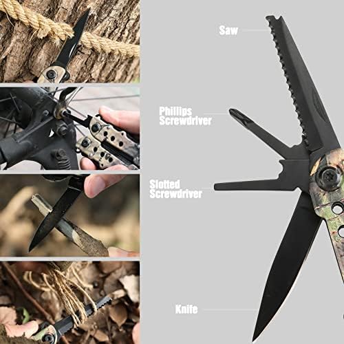 MOSSY OAK 13 in 1 Multi-tool - Multi Function Pliers | Folding Pocket Tool with Sheath, Camo - Portable Pocket Knife for Outdoors, Survival, Camping