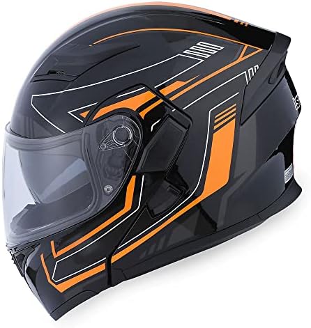 1Storm Motorcycle Modular Full Face Helmet Bike Flip up Dual Visor Sun Shield: HB89 Matt Black