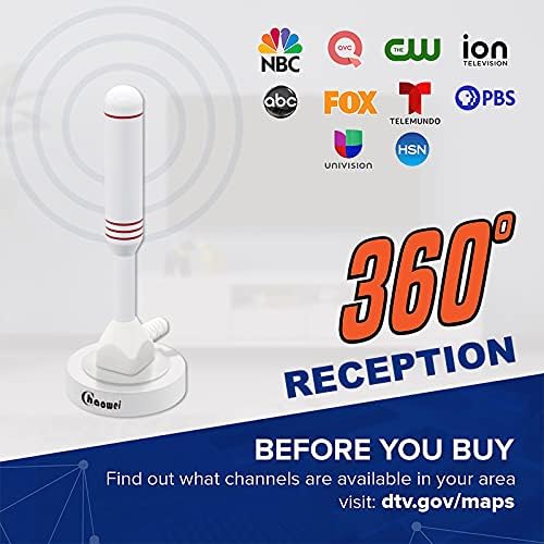 Chaowei 2026 TV Antenna for Smart TV Indoor (16.5ft) Cable | Long Range HD Digital Antenna for Local Channels with Strong Magnetic Base, 360° Reception, Supports 4K 1080P HDTV