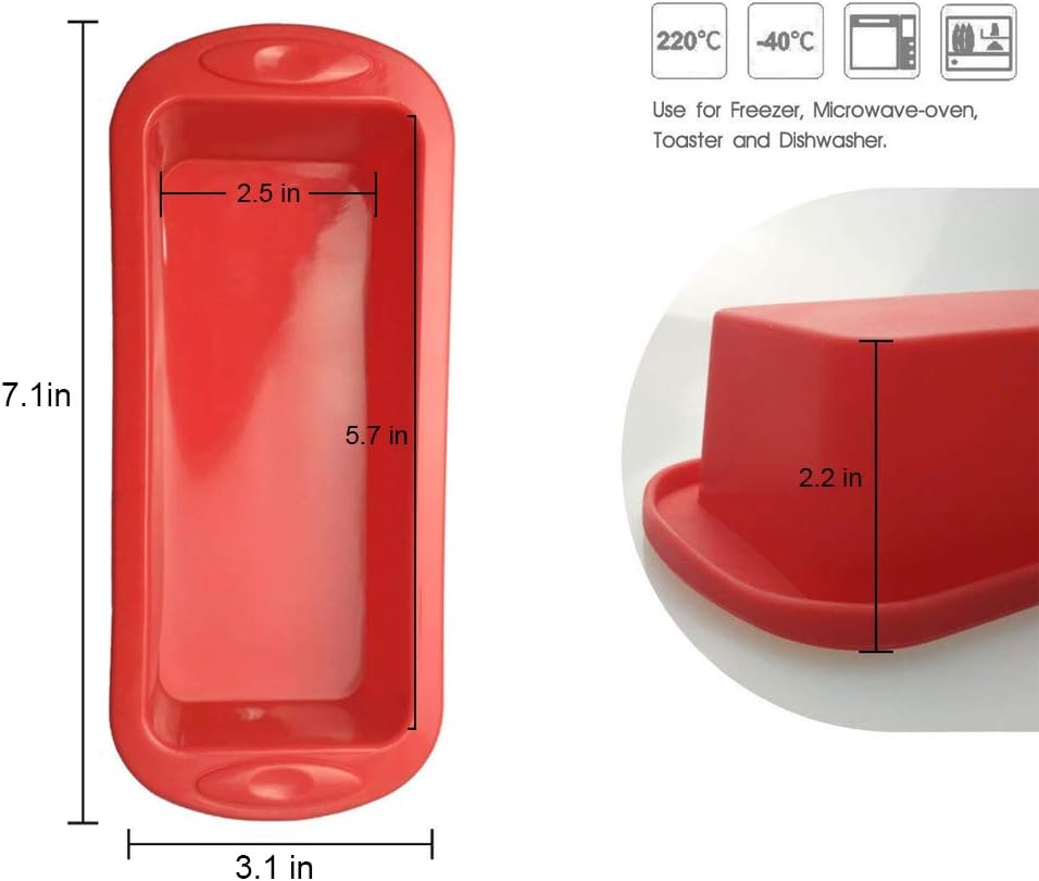 4 Pack Mini Loaf Pans,Nonstick Silicone Bread Loaf Pans