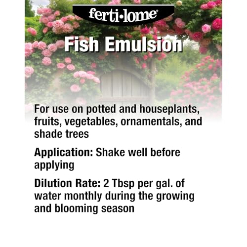 Fertilome (10614) Fish Emulsion Fertilizer 5-1-1, 1 gal | 5-1-1 concentrated fish solubles - Natural nutrient release for houseplants, fruits & vegetables - Gardeners