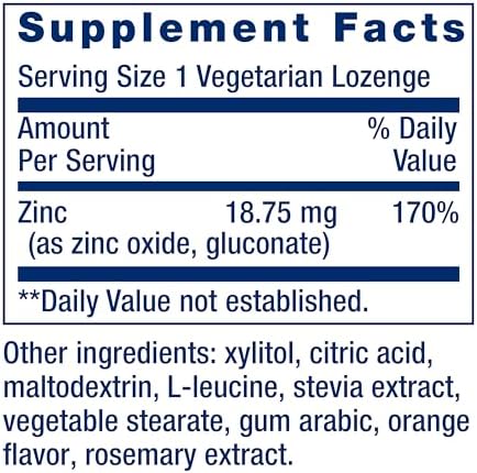 Life Extension Zinc Lozenges – Citrus-Orange Flavor – for Healthy Protein Synthesis & Immune Health - Inflammation Management Supplement - Gluten-Free, Non-GMO – 60 Vegetarian Lozenges | Made with Zinc Oxide & Zinc Gluconate, Fast-Acting Formula, Tasty C…