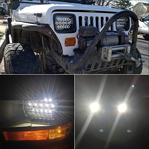 1 pair of 7x6 5x7 BLACK LED Headlights H6054 Lamps replacements