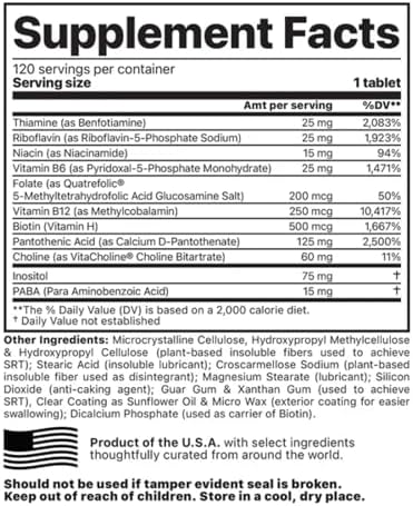 Jigsaw Health Activated B w/SRT | Supports Healthy Nervous System and Energy Production | 120 Tablets