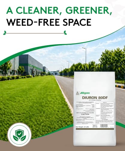 Alligare Diuron 80 DF Herbicide - Pre- & Post-Emergent Weed Killer for Industrial & Non-Crop Areas - Controls Crabgrass, Ryegrass & Broadleaf Weeds - Dry Granules for Ground Application - 5 lb