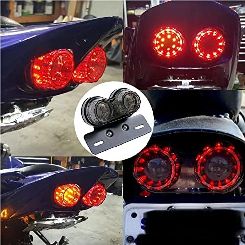 40W 40-LED Motorcycle Tail Light Integrated Driving&Brake Light Turn Signal Lamp With License Plate Bracket for Harley Honda Yamaha Suzuki Kawasaki