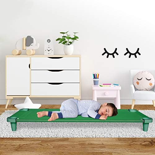 Acrimet Toddler Cot Bed for Kids, Travel, Day Care, 52" x 21" Green, 1 Pack