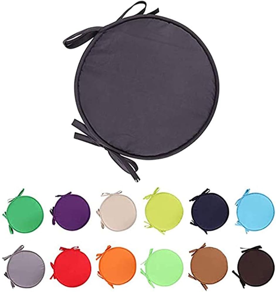 Indoor/Outdoor Chair Pads Round Seat Cushions Garden Patio Home Cushions - Diameter 38cm (2pcs,Red)
