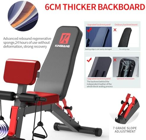 K KiNGKANG Adjustable Weight Bench for Home Gym Full Body Strength Training