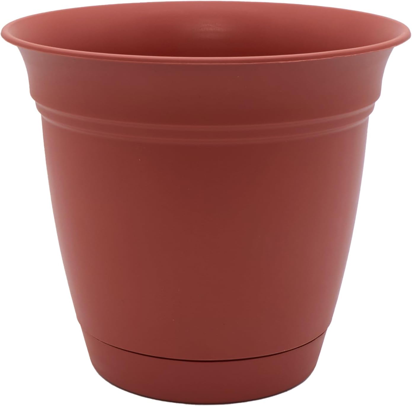 The HC Companies Eclipse Round Planter with Saucer - Outdoor & Indoor Plant Pot with Drainage Holes - Lightweight