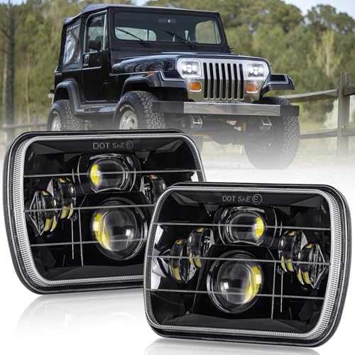 LEDMIRCY 5x7 LED Headlights, H6054 LED Headlights Hi/Lo Sealed Beam 2PCS