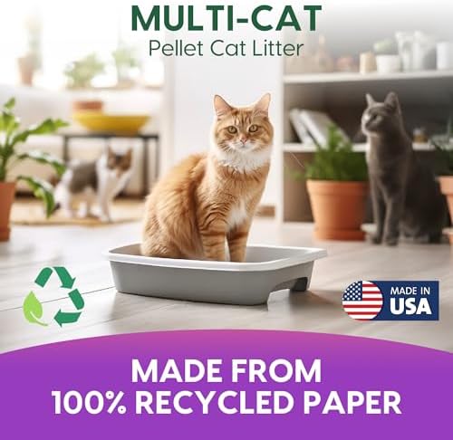 Fresh News Recycled Paper Original Pellet Cat Litter, 25 Pound, Non-Clumping, Unscented, Made in USA