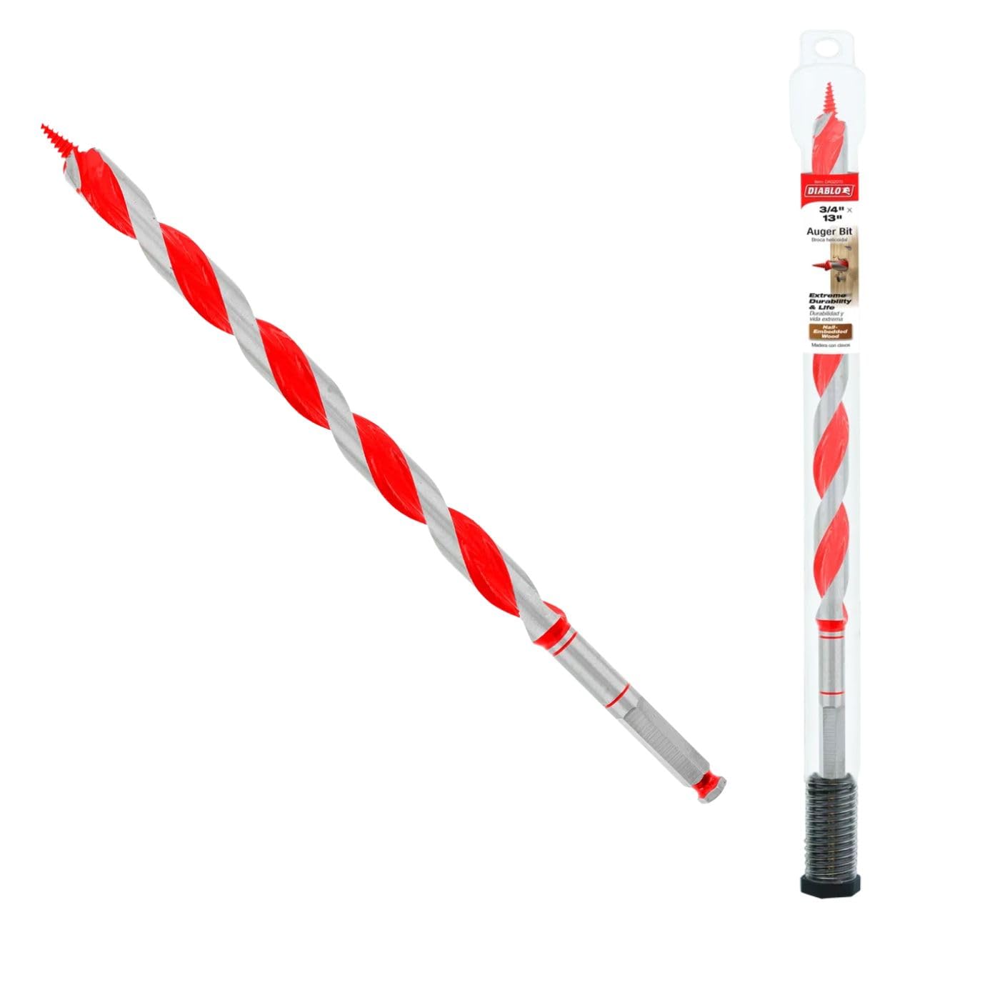 Diablo Auger Bit - 3/4" Diameter, 7/16" Hex Shank, 17-1/2" Length