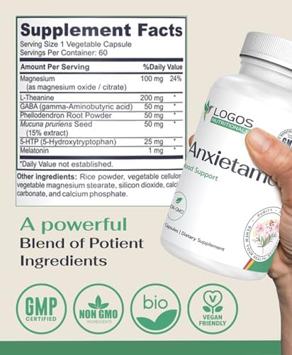 Anxietame - 60 Count, L-Theanine Supplement to Support Depression and Stress, Natural Mood Support and Sleep Aid Supplement