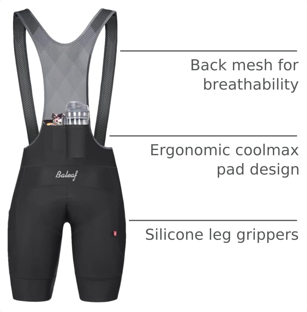 baleaf Mens 4D Padded Cycling Bib Shorts Bicycle Biking Bibs