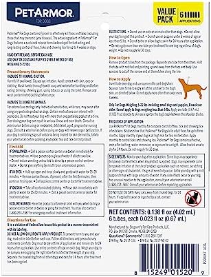 PetArmor Flea & Tick Topical Dogs 45-88 lbs, Fipronil, 3-Month | Ideal for Large Dogs 45-88 lbs; Kills Adult Fleas in 24-48 hrs; 3-month supply; Vet-Quality, No Rx Needed