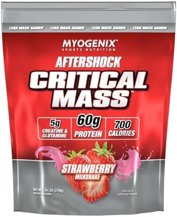 Myogenix Critical Mass Gainer – Muscle Mass Weight Gain Supplement, Zero Lactose Whey Protein Powder – Anabolic Whey Protein – Chocolate Milkshake (6.01 lbs)