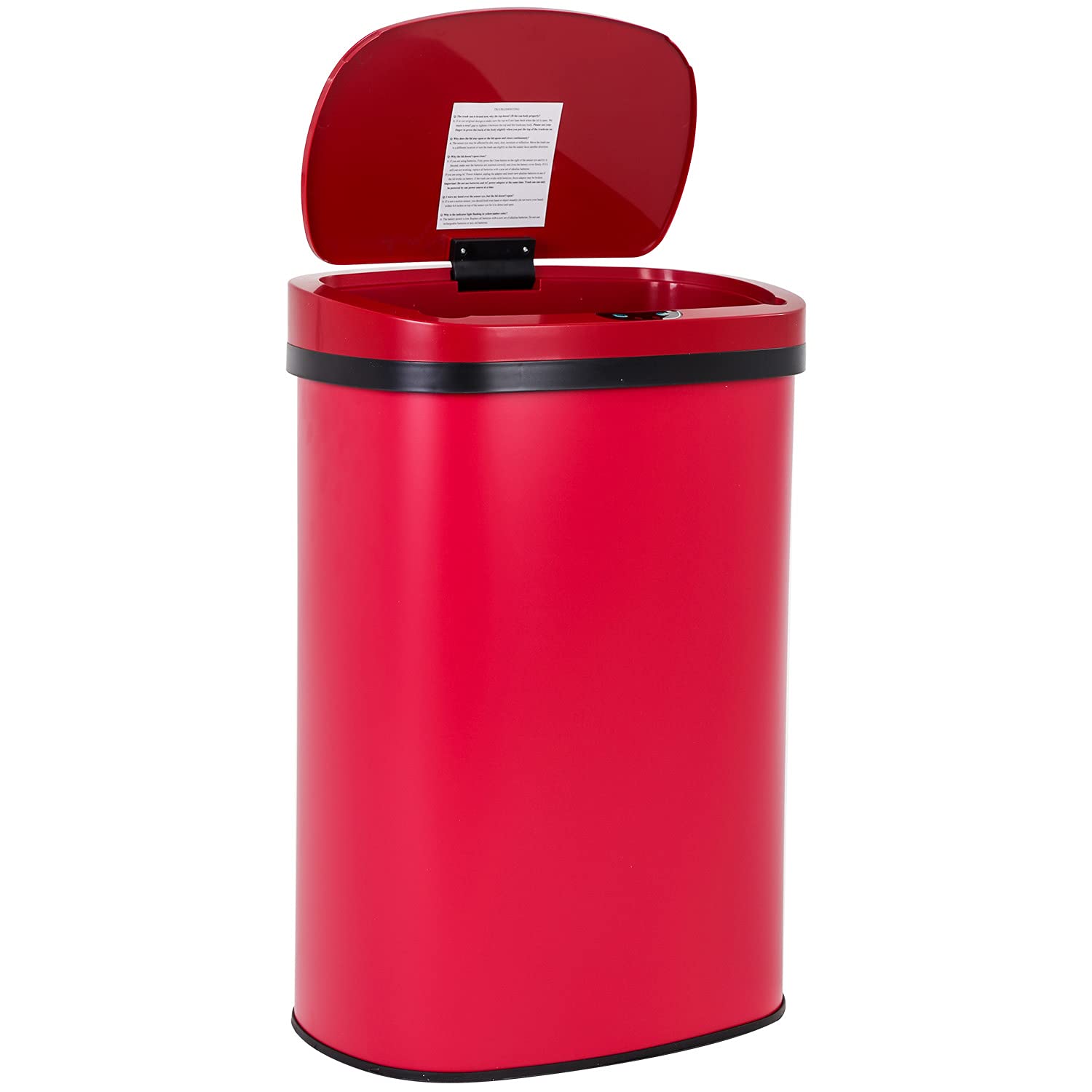FDW | 13 Gallon Stainless Steel Trash Can with Lid | Silver