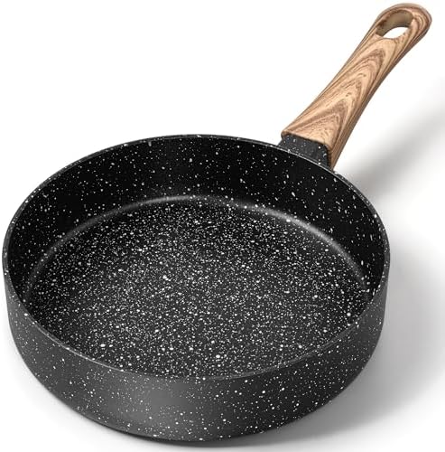 MICHELANGELO 8 Inch Nonstick Frying Pan with Lid, Non Stick Small Frying Pan with Non-Toxic Coating, Non-Stick Skillet with Ergonomic Handle