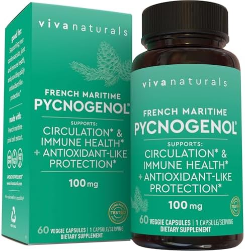 Viva Naturals Pycnogenol - 100mg French Maritime Pine Bark Extract – Supports Circulation, Antioxidant-Like Activity