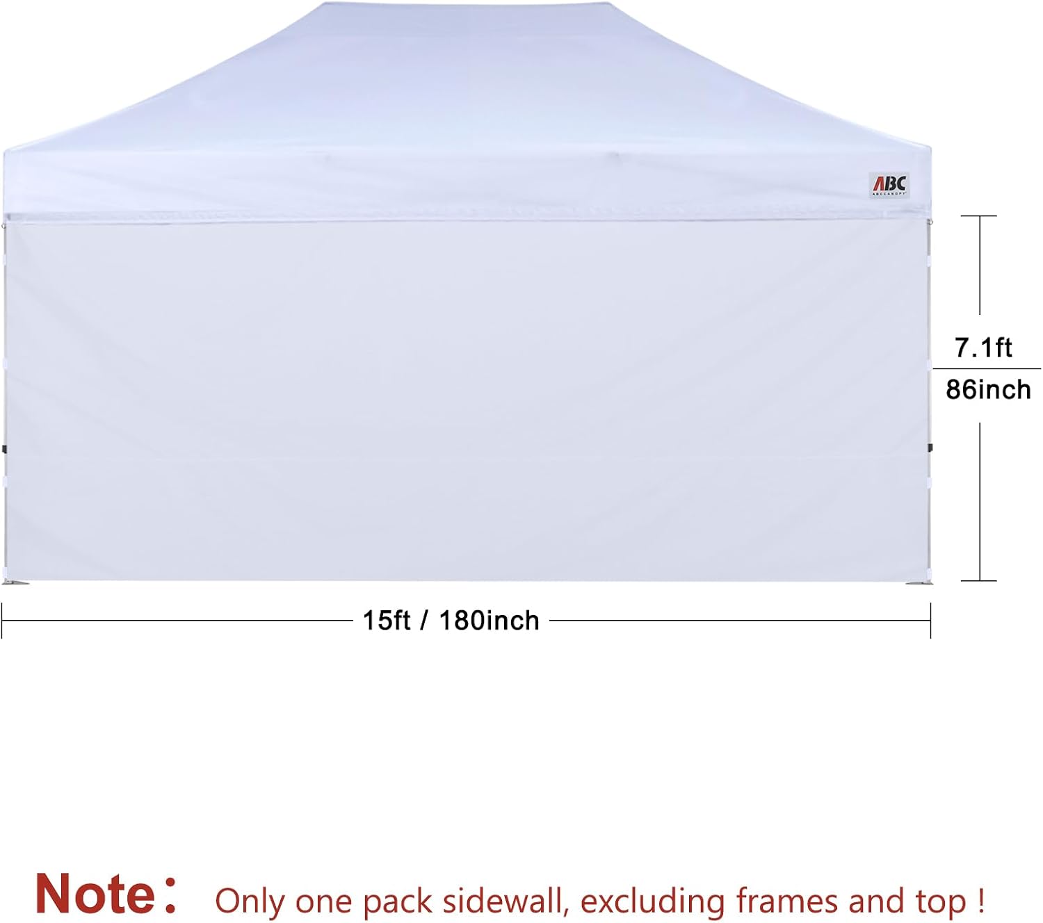 ABCCANOPY Instant Canopy SunWall 10x10 FT No Frame or Top, White