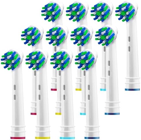 Alayna Toothbrush Heads Compatible with Oral-B, Cross-Style, 4 Pack | Replacement Brush Head Refills Compatible with Braun Oral-B Electric Toothbrushes and Most Click-On Handles