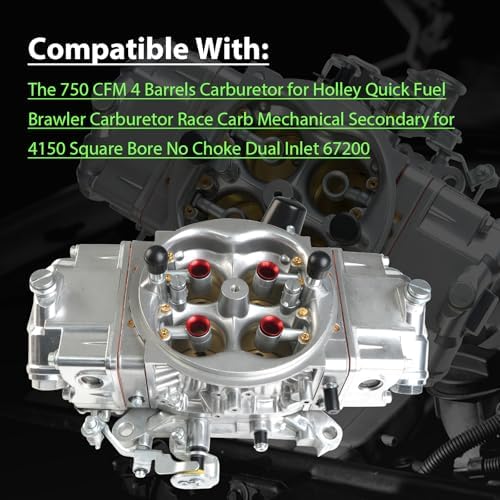 BR-67200 Carburetor for Holley Quick Fuel Brawler 750 CFM 4 Barrel Mechanical Secondary Carburetor 4150 Square Bore No Choke Dual Inlet