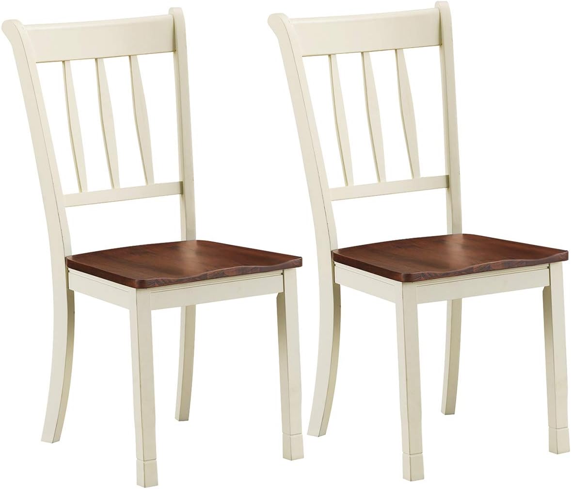 GIANTEX Wood Dining Chairs Set of 2, Armless Kitchen Chairs