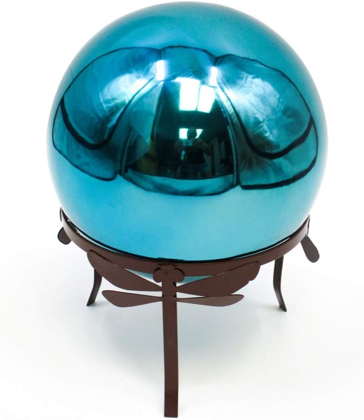 Trademark Innovations Dragonfly Metal Gazing Ball Stand Garden Pedestal