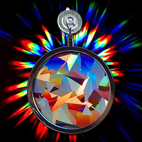 Rainbow Symphony- Rainbow Prism Suncatcher for Window, Crystal Pattern, Includes a Bonus Rainbow on Board Sun Catcher, Made in USA