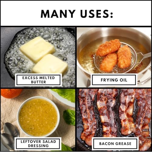 Fat Trapper System/Grease Storage Container with TWELVE Disposable Grease Bags for Bacon Grease and Kitchen Cooking Oil Disposal