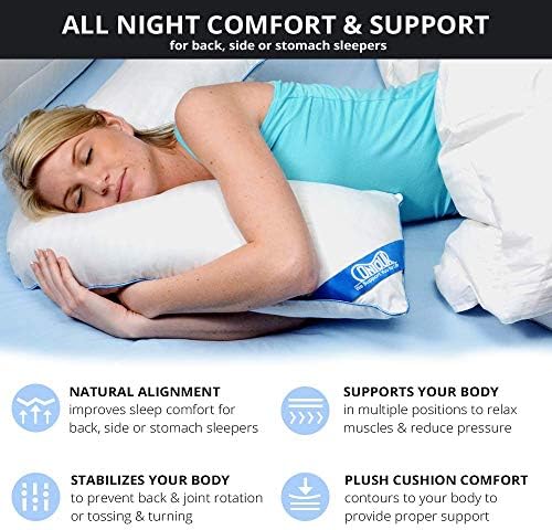 Contour L Shaped Bed & Body Support Pillow for Side Sleepers | Multi-Functional Relief Pillow for Shoulder, Hips or Knees