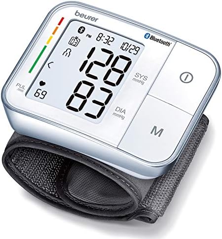 Beurer Bluetooth Smart, Wireless & Automatic Wrist Blood Pressure Monitor with Large LCD Display, Irregular Heartbeat Detection, Multi-Users