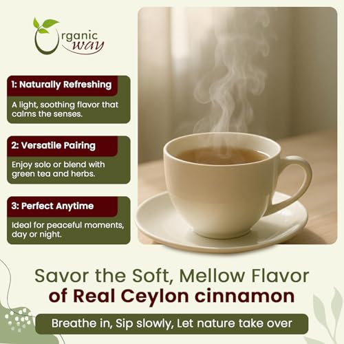 Organic Way True Ceylon Cinnamon Cut & Sifted Origin - Sri Lanka (8 Ounce)