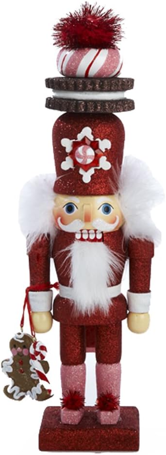Kurt Adler 12-Inch Hollywood Red Gingerbread Nutcracker with Cookie Hat
