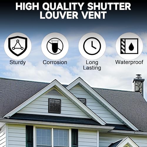 20 Inch Aluminum Automatic Exhaust Shutter Louver Vent, 2Pcs | 2Pcs Aluminum Gravity Shutters Louver for Windows Outside, Home Attics, Greenhouse Vent