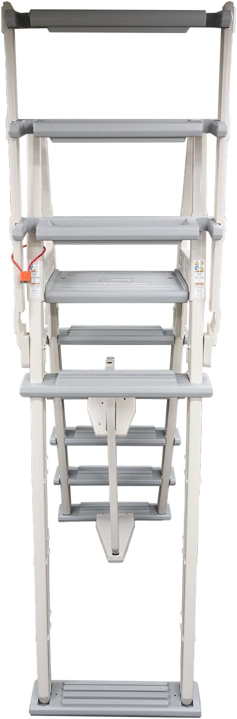 Confer Plastics 7000X Eliminator A-Frame Pool Ladder | Made in USA | Adjustable 48–54 in | Lockable Outer Steps | Heavy-Duty, Stable