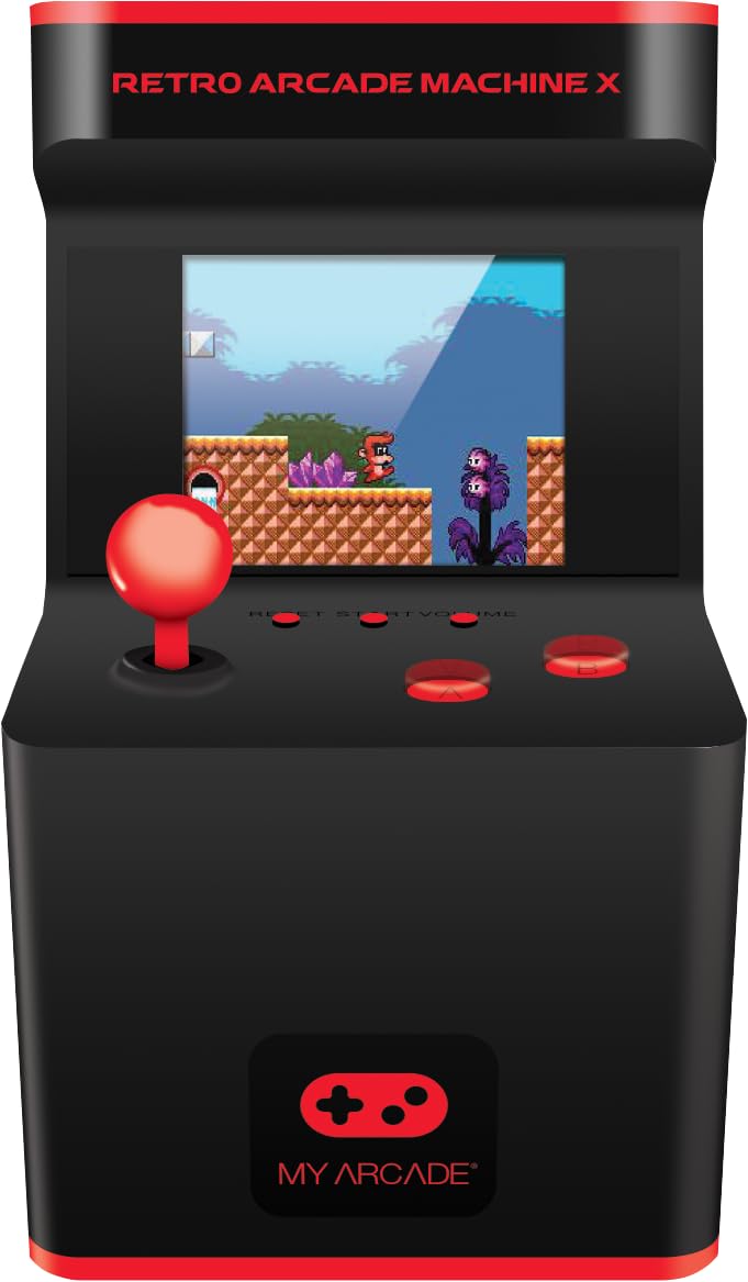 My Arcade Retro Arcade Machine X Mini Arcade: 300 Retro Style Games, 5.75 Inch Tall, AA Battery Powered, 2.5 Inch Color Display