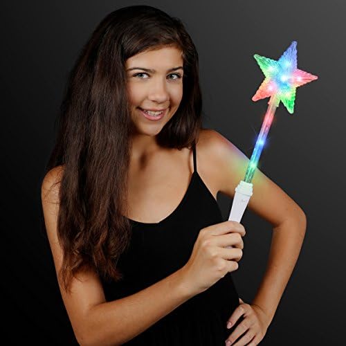 FlashingBlinkyLights Light Up White Super Star Princess LED Wand