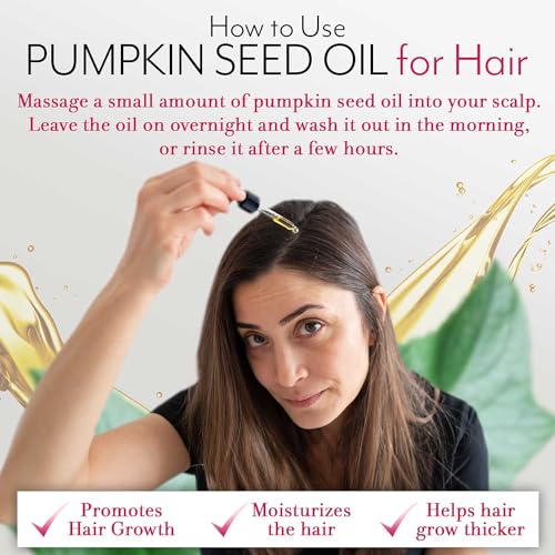 Leven Rose Pumpkin Seed Oil for Hair Growth 2 oz, 100% Pure Pumpkin Seeds Oil for Skin and Nails - Natural Pumpkin Seed Extract for Moisturizing Scalp, Dry and Rough Skin